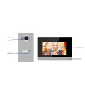 Bcom multi appartement touch screen interfon video intercom 2 indoor monitor with cat 6 cable connect